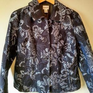 Chico's Beautiful Blue Brocade Jacket